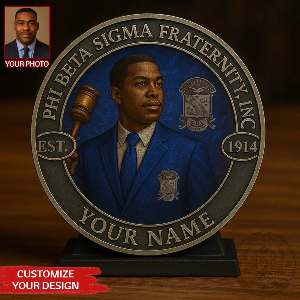 Phi Beta Sigma Fraternity Custom Photo and Name Commemorative Coin Phi Beta Sigma Fraternity Custom Photo and Name Commemorative Coin