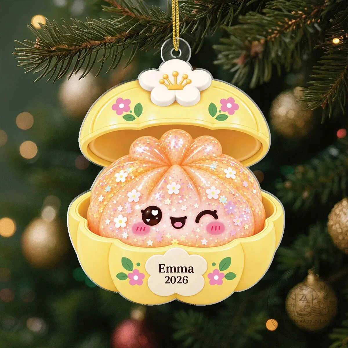 Personalized Cute Floral Dumpling Squishy Acrylic Christmas Ornament 7 Personalized Cute Floral Dumpling Squishy Acrylic Christmas Ornament