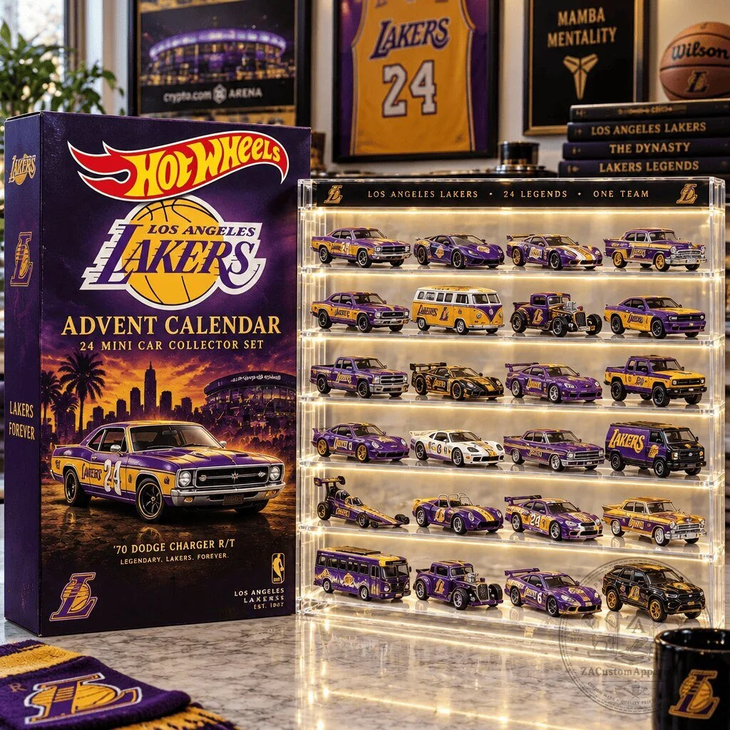 Los Angeles Lakers Hot Wheels Advent Calendar 24 Mini Car Collector Set