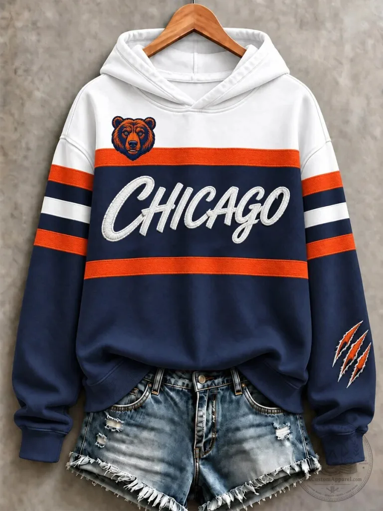 Chicago Bears Gameday Embroidered Hoodie for Women