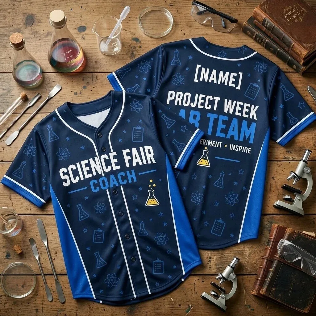 Science Fair Coach Team Uniform Baseball Jersey