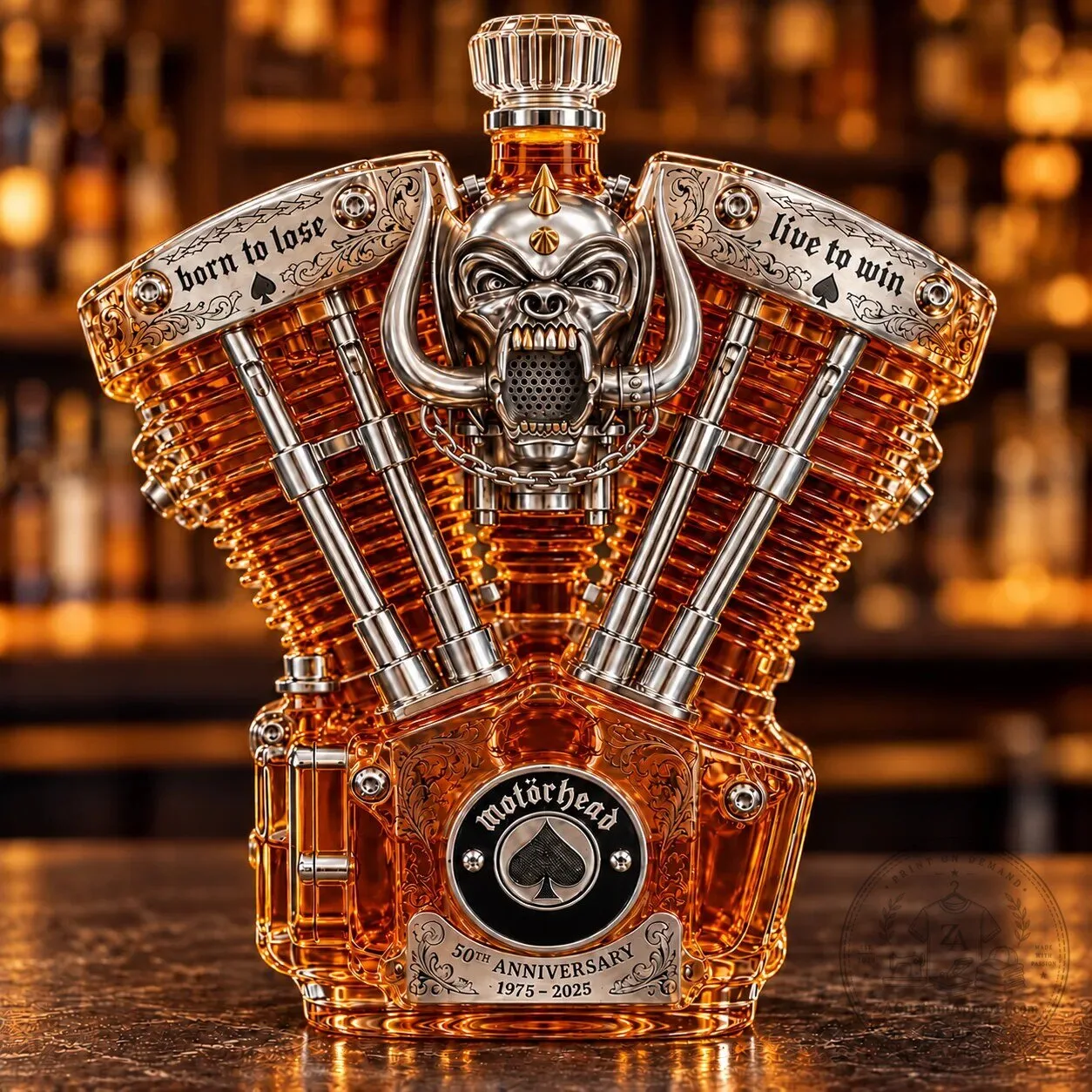 Motörhead Born to Lose Live to Win 50th Anniversary Whiskey Decanter 1 Motörhead Born to Lose Live to Win 50th Anniversary Whiskey Decanter