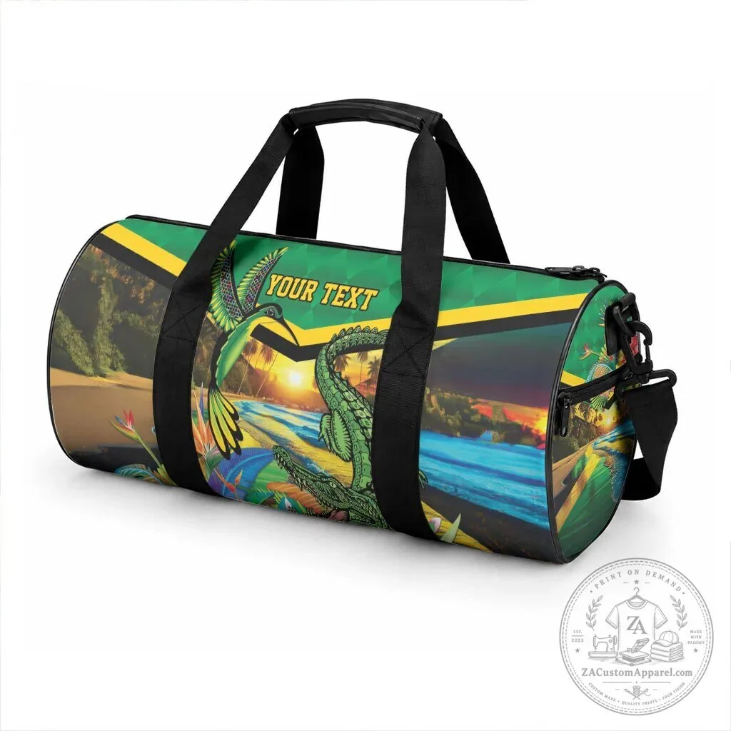 Personalized Jamaica Hummingbird and Crocodile Tropical Duffle Bag 5 Personalized Jamaica Hummingbird and Crocodile Tropical Duffle Bag