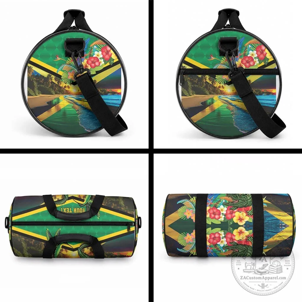 Personalized Jamaica Hummingbird and Crocodile Tropical Duffle Bag 7 Personalized Jamaica Hummingbird and Crocodile Tropical Duffle Bag