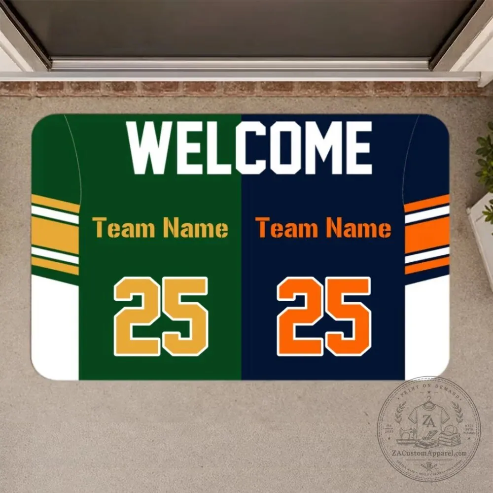 Personalized Football Team Name and Number Welcome Doormat 17 Personalized Football Team Name and Number Welcome Doormat