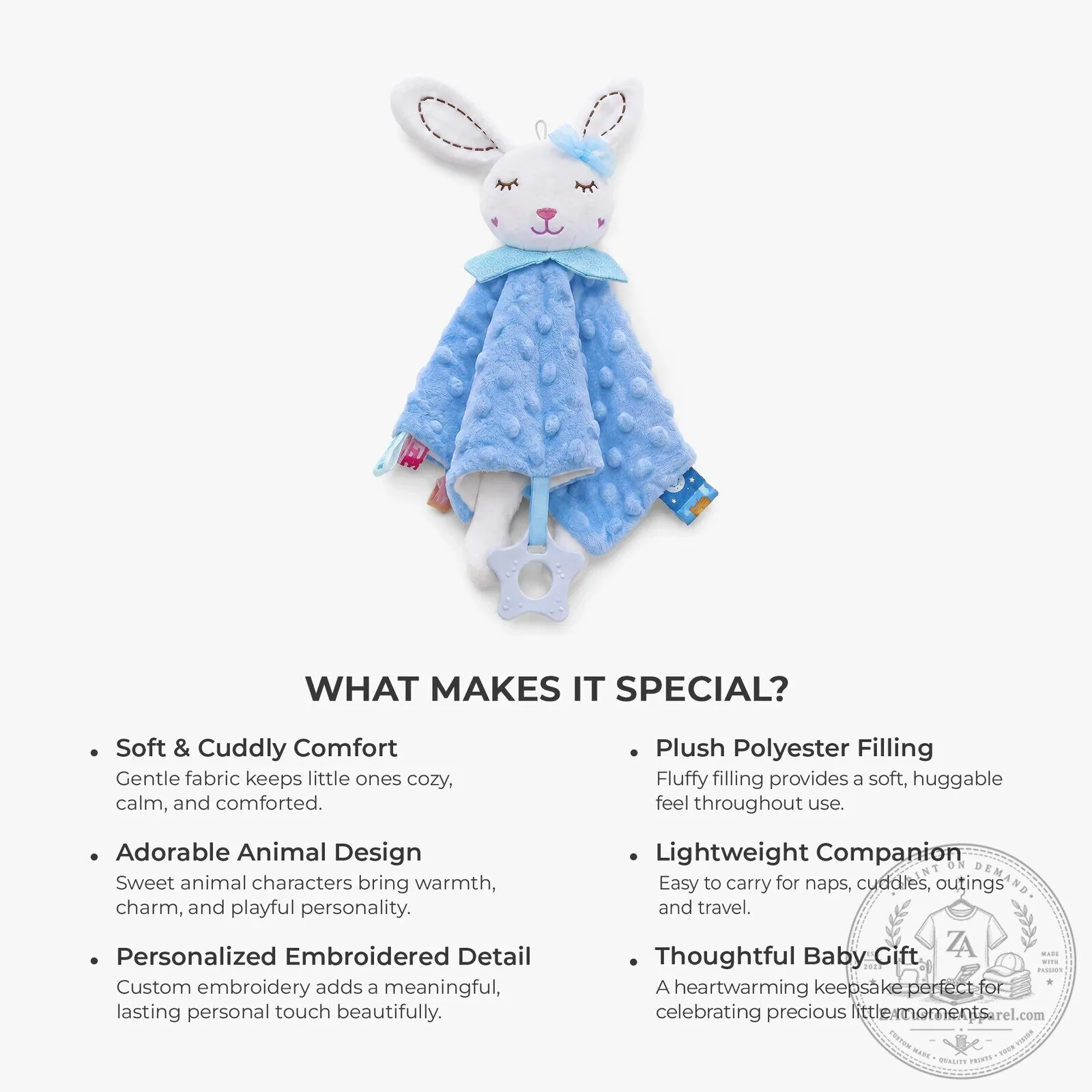 Personalized Pink Bunny Hot Air Balloon Baby Animal Security Blanket 13 Personalized Pink Bunny Hot Air Balloon Baby Animal Security Blanket