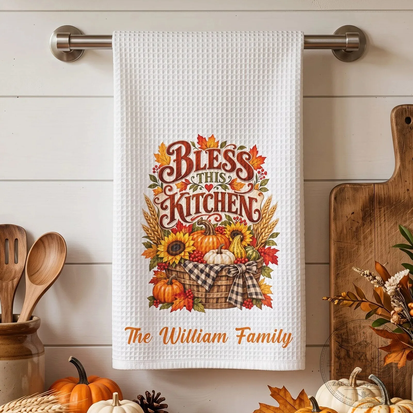 Personalized Thanksgiving Harvest Blessings Kitchen Towel 7 Personalized Thanksgiving Harvest Blessings Kitchen Towel