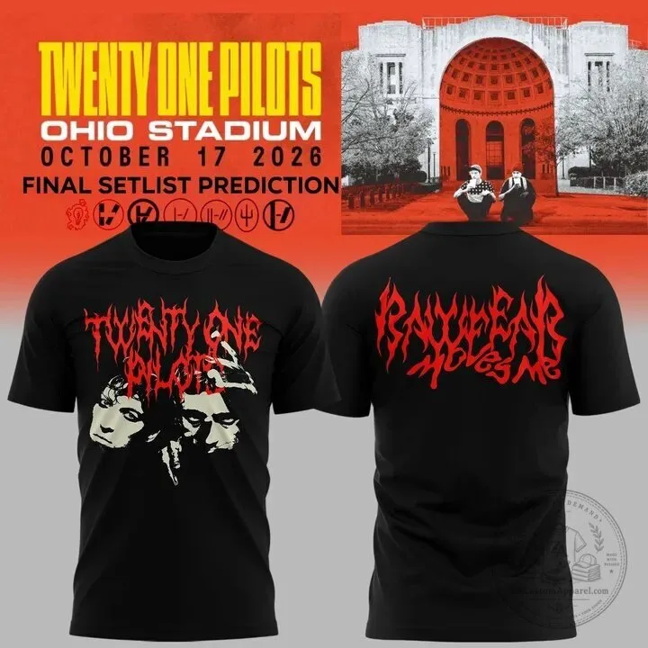 Twenty One Pilots Ohio Stadium Tour Final Setlist Prediction Black T-Shirt