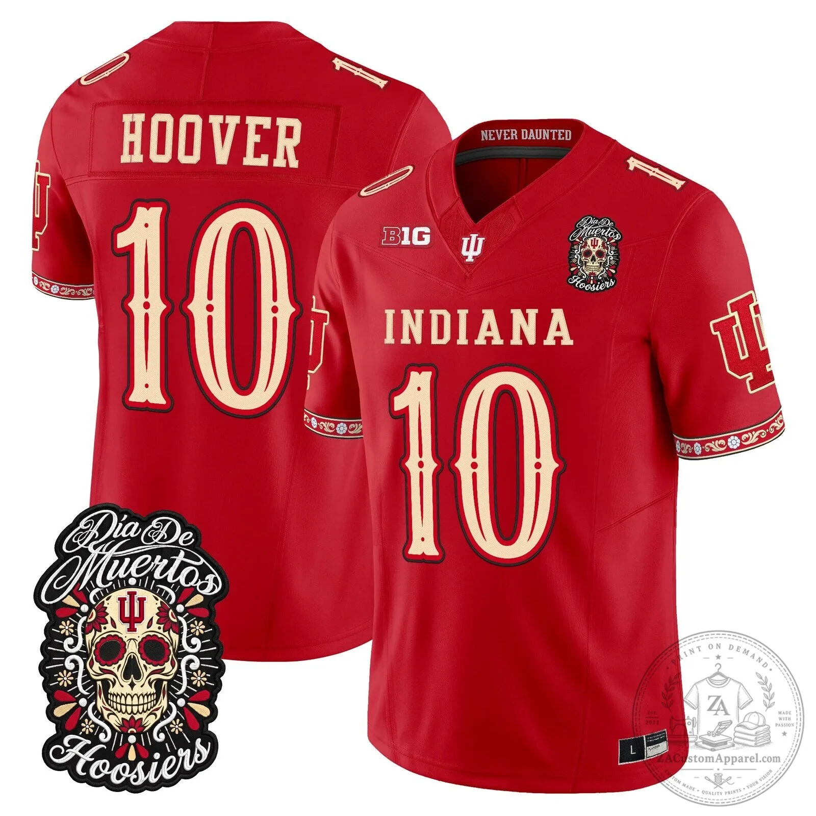 Day of the Dead Football Jersey for Indiana Hoosiers 1 Day of the Dead Football Jersey for Indiana Hoosiers