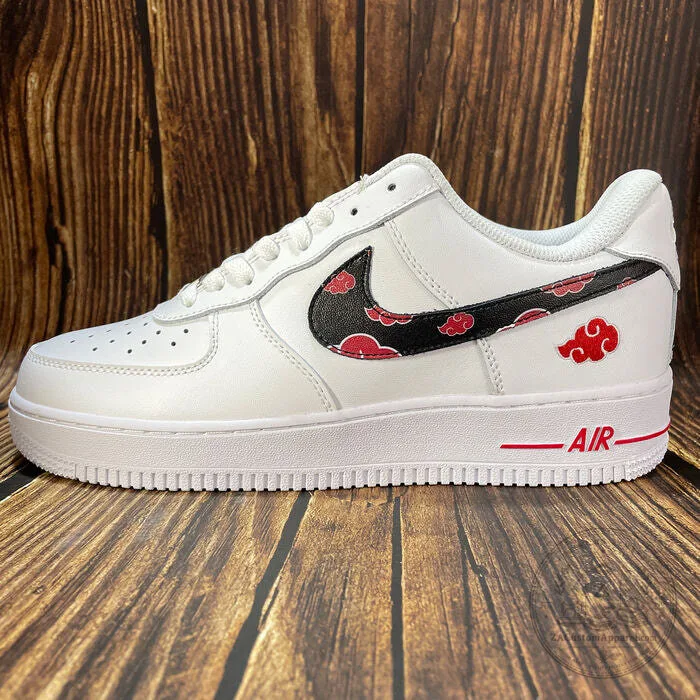 Naruto Akatsuki Red Cloud Custom Anime Inspired White Athletic Shoes 7 Naruto Akatsuki Red Cloud Custom Anime Inspired White Athletic Shoes
