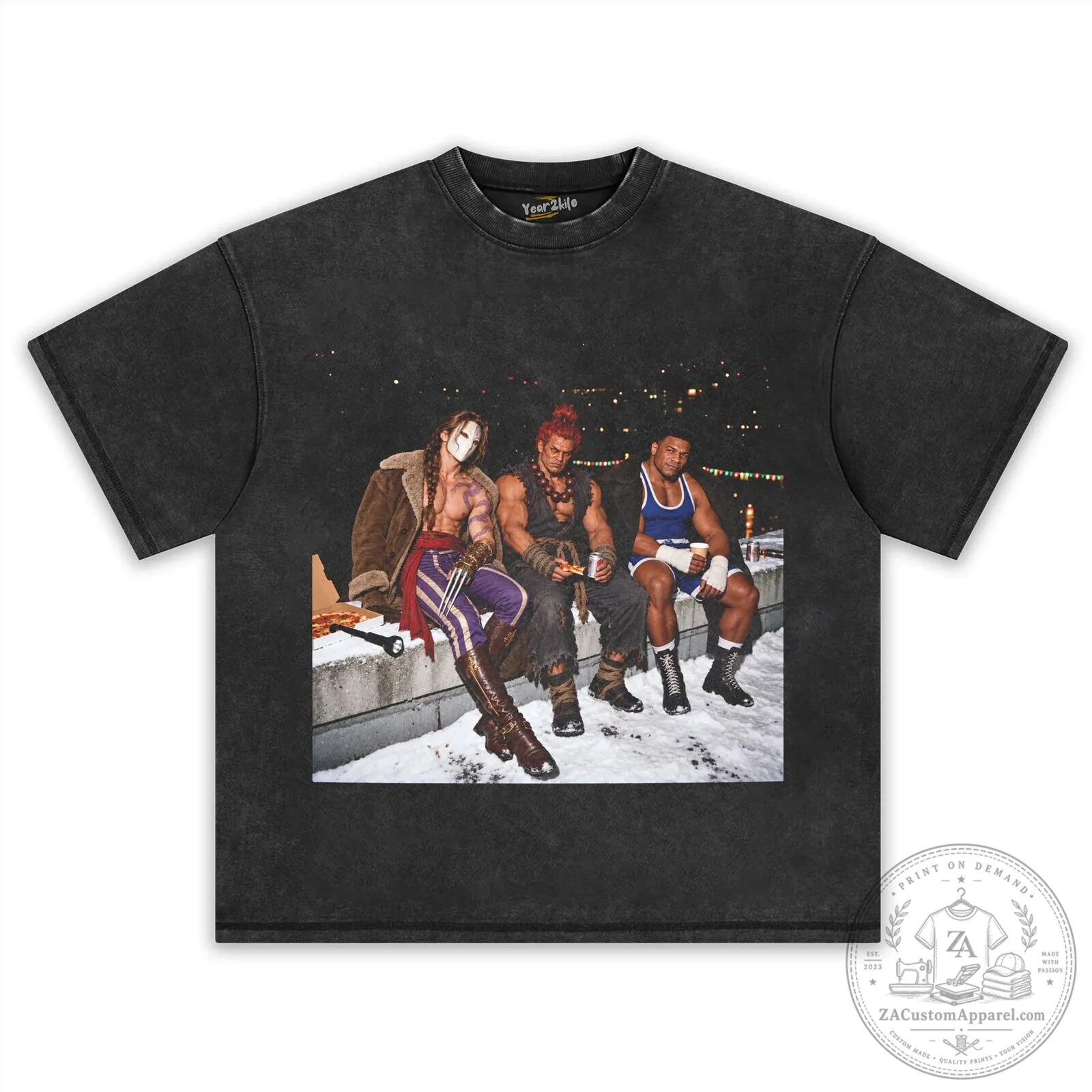 Street Fighter Vega Akuma Balrog Night Out Video Game Black T-Shirt 8 Street Fighter Vega Akuma Balrog Night Out Video Game Black T-Shirt