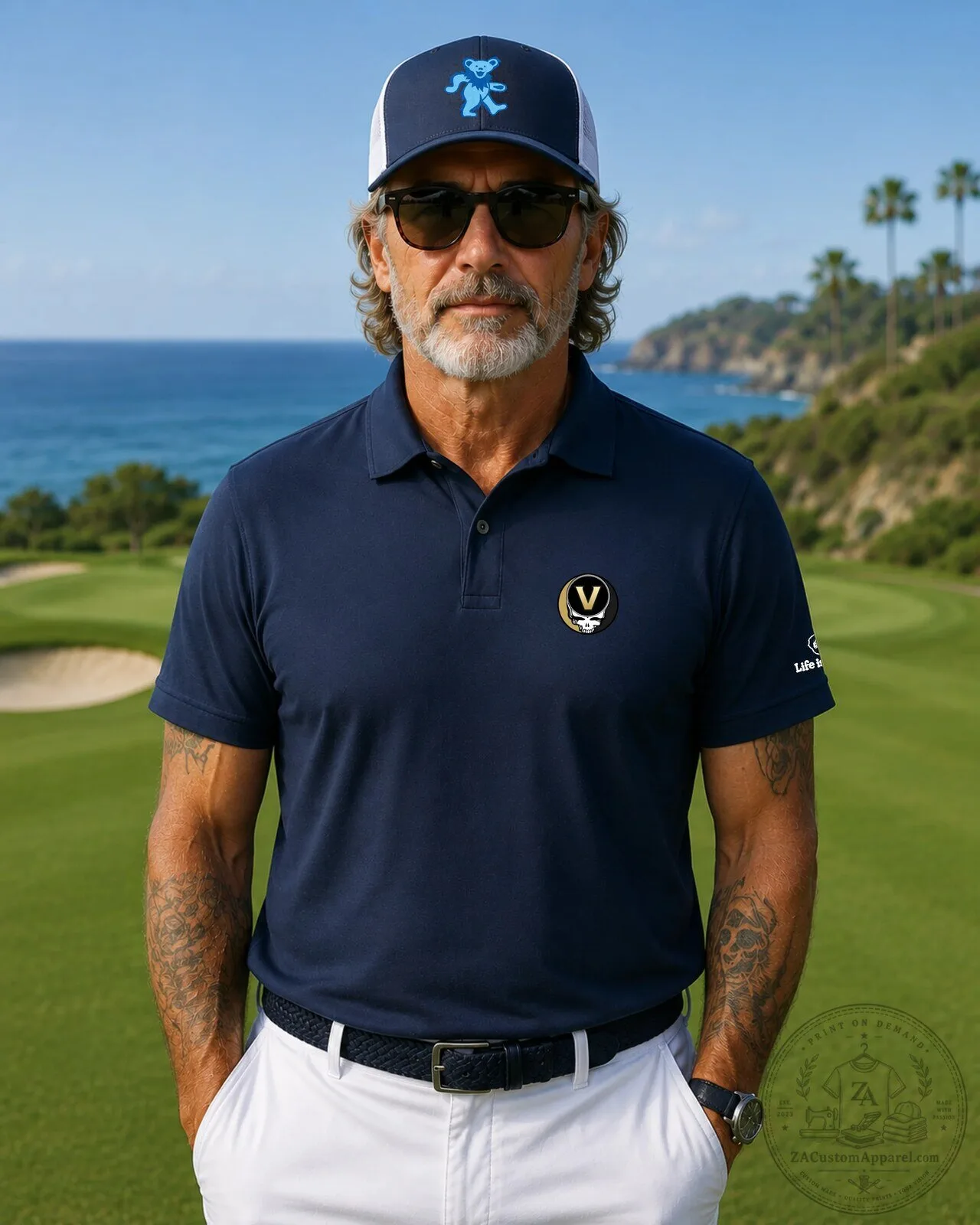 Vanderbilt University Grateful Dead Steal Your Face Performance Polo Shirt 6 Vanderbilt University Grateful Dead Steal Your Face Performance Polo Shirt