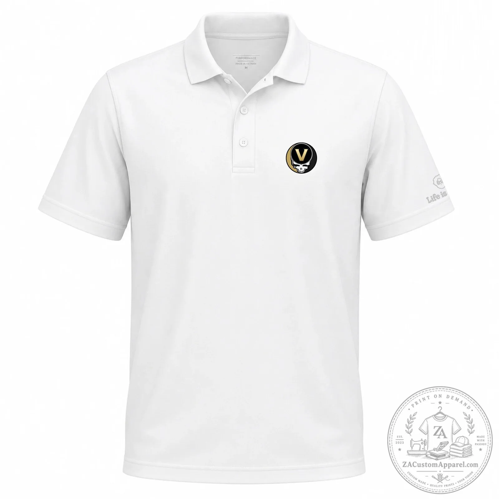 Vanderbilt University Grateful Dead Steal Your Face Performance Polo Shirt 7 Vanderbilt University Grateful Dead Steal Your Face Performance Polo Shirt