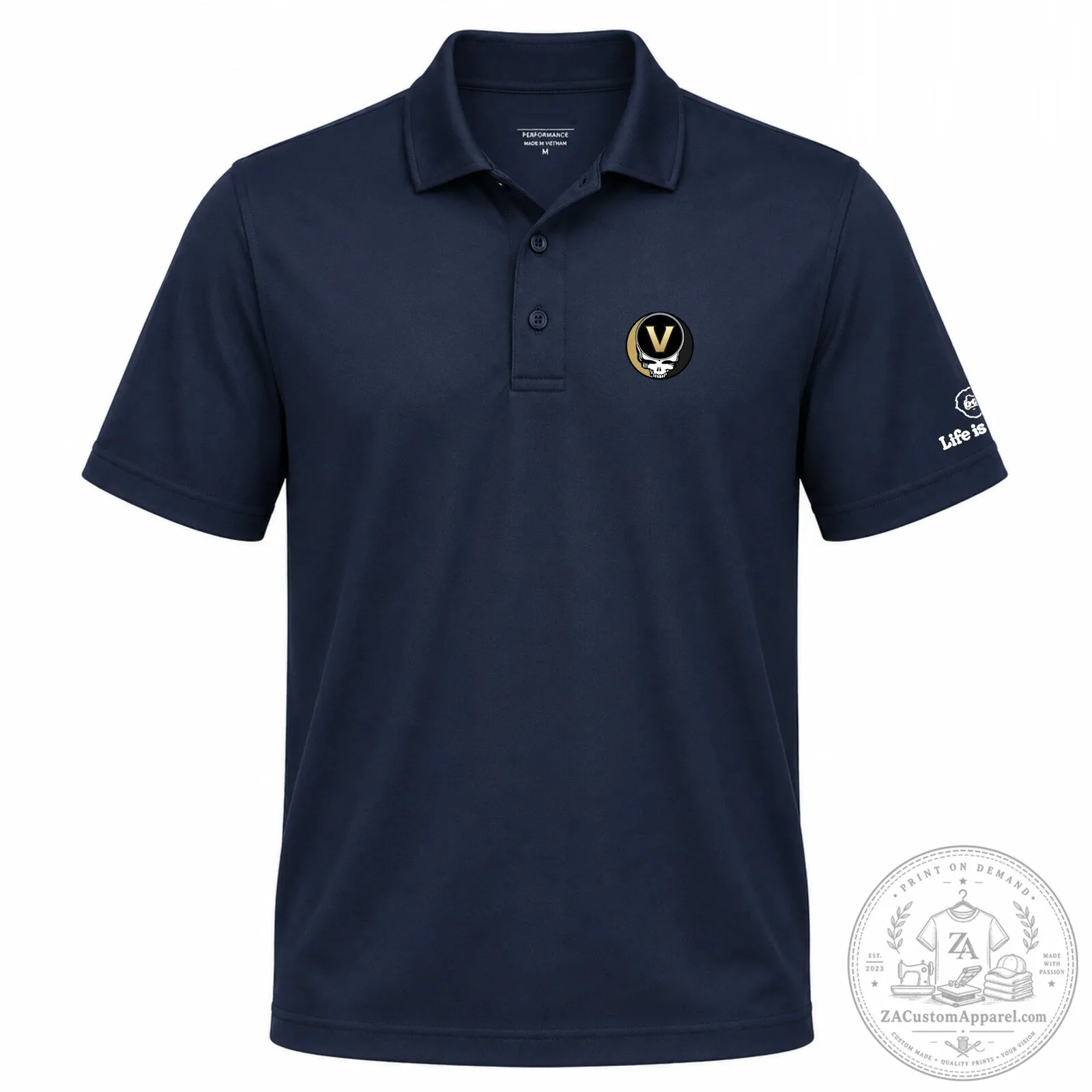Vanderbilt University Grateful Dead Steal Your Face Performance Polo Shirt 9 Vanderbilt University Grateful Dead Steal Your Face Performance Polo Shirt