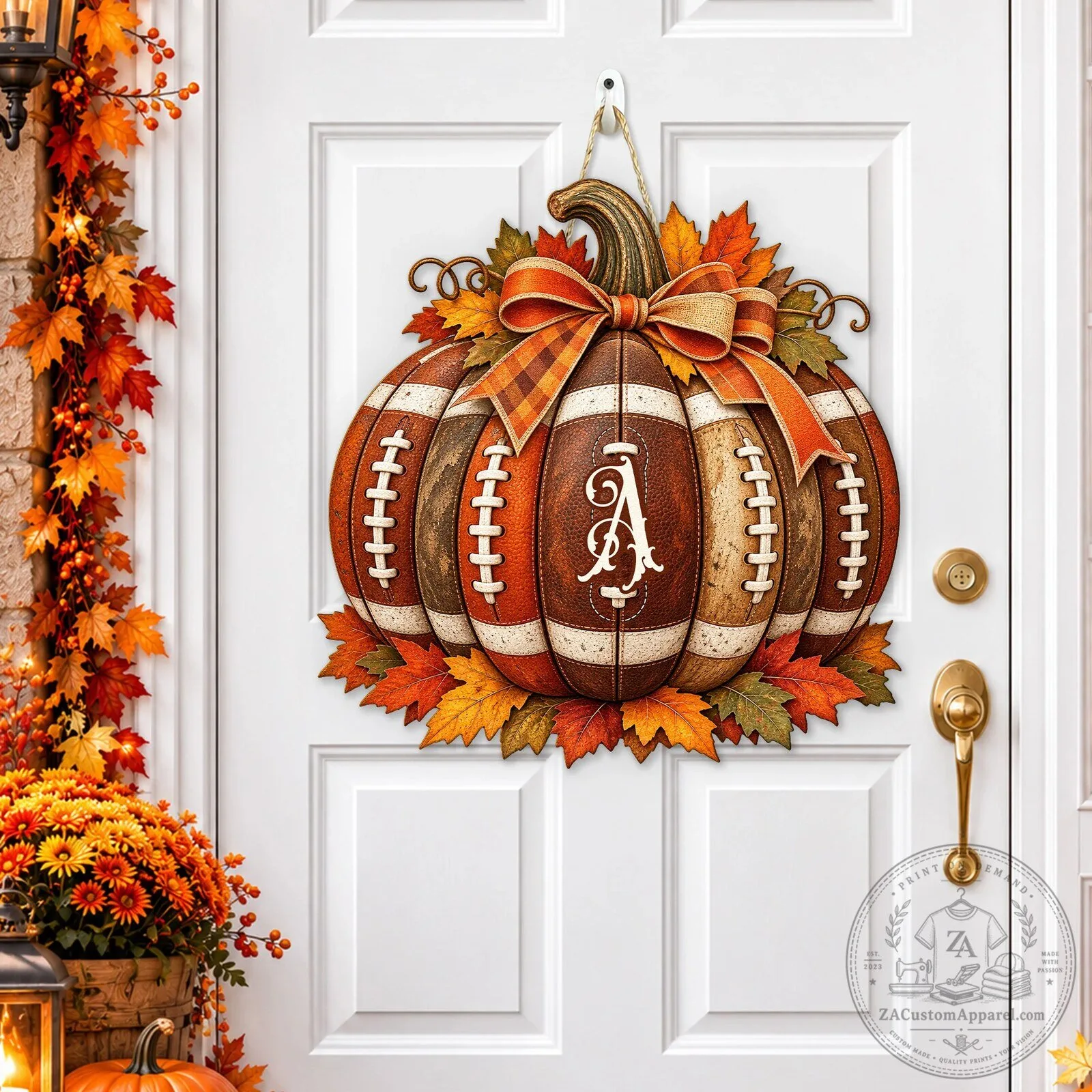 Personalized Football Pumpkin Fall Rustic Thanksgiving Autumn Porch Decor Sign 6 Personalized Football Pumpkin Fall Rustic Thanksgiving Autumn Porch Decor Sign