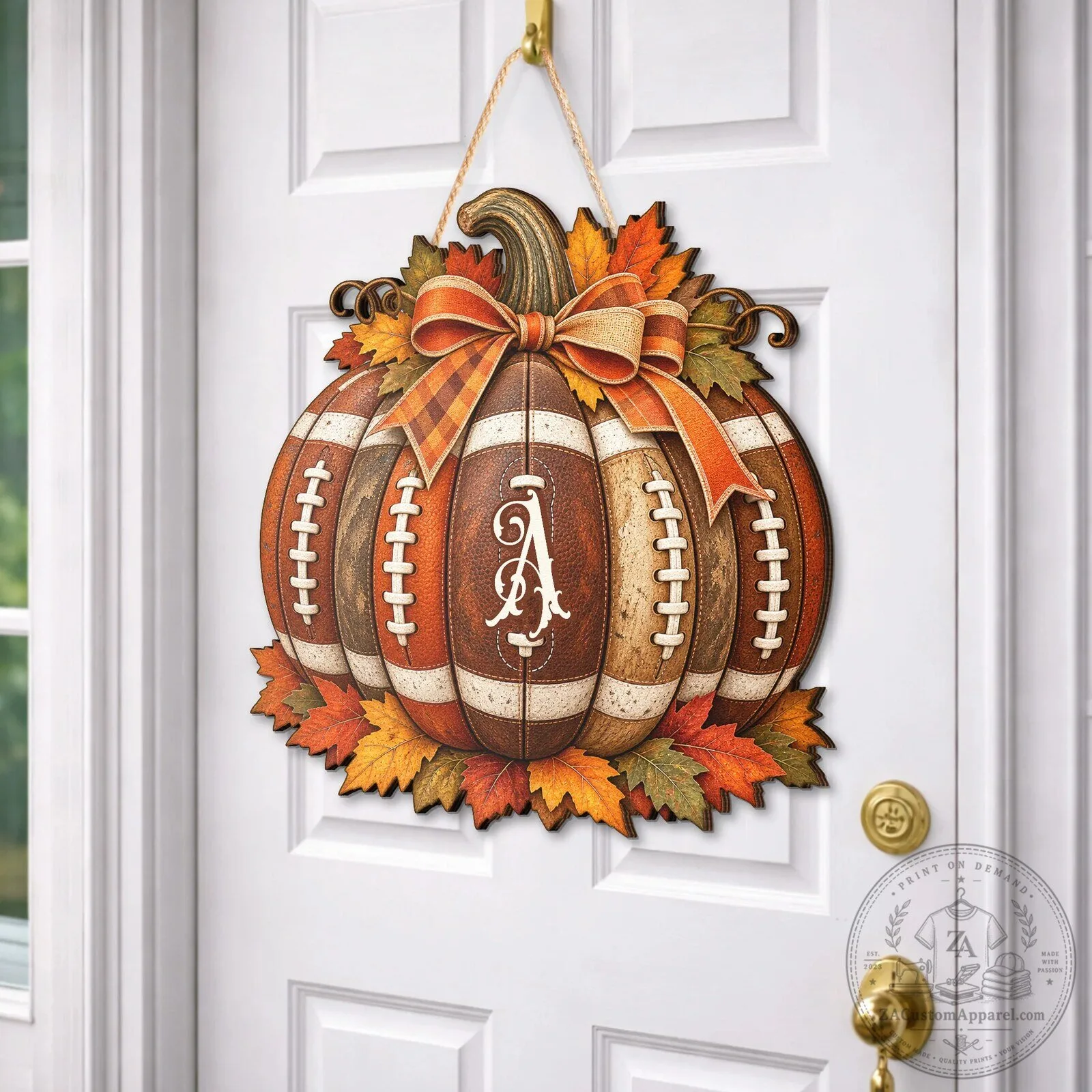 Personalized Football Pumpkin Fall Rustic Thanksgiving Autumn Porch Decor Sign 7 Personalized Football Pumpkin Fall Rustic Thanksgiving Autumn Porch Decor Sign