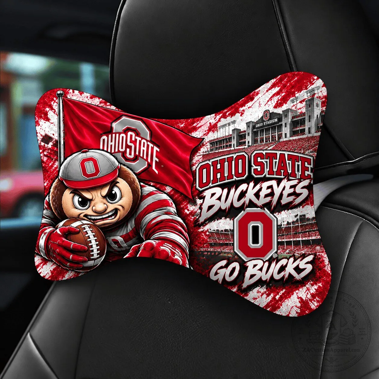 Ohio State Buckeyes Brutus Mascot Car Seat Headrest Pillow 1 Ohio State Buckeyes Brutus Mascot Car Seat Headrest Pillow