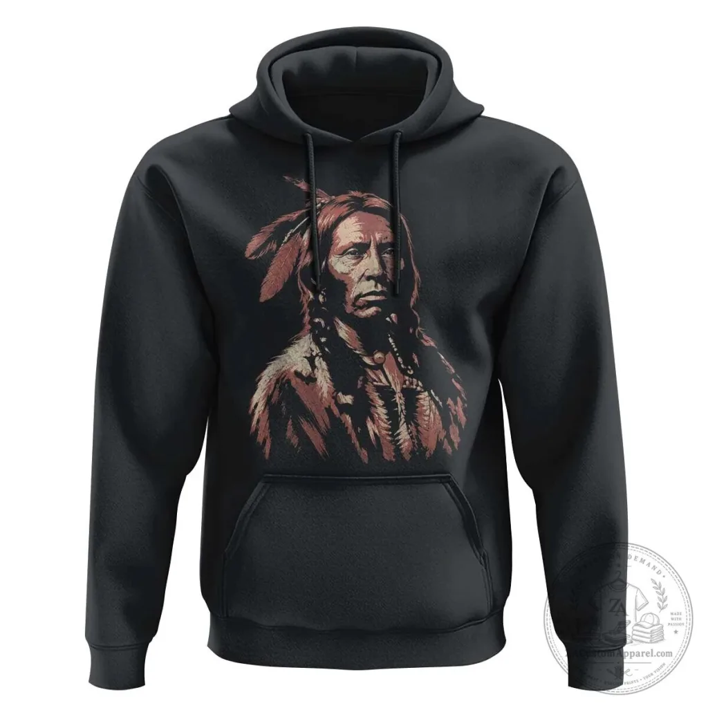 Crazy Horse Lakota Sioux Native American Warrior Portrait Hoodie Crazy Horse Lakota Sioux Native American Warrior Portrait Hoodie