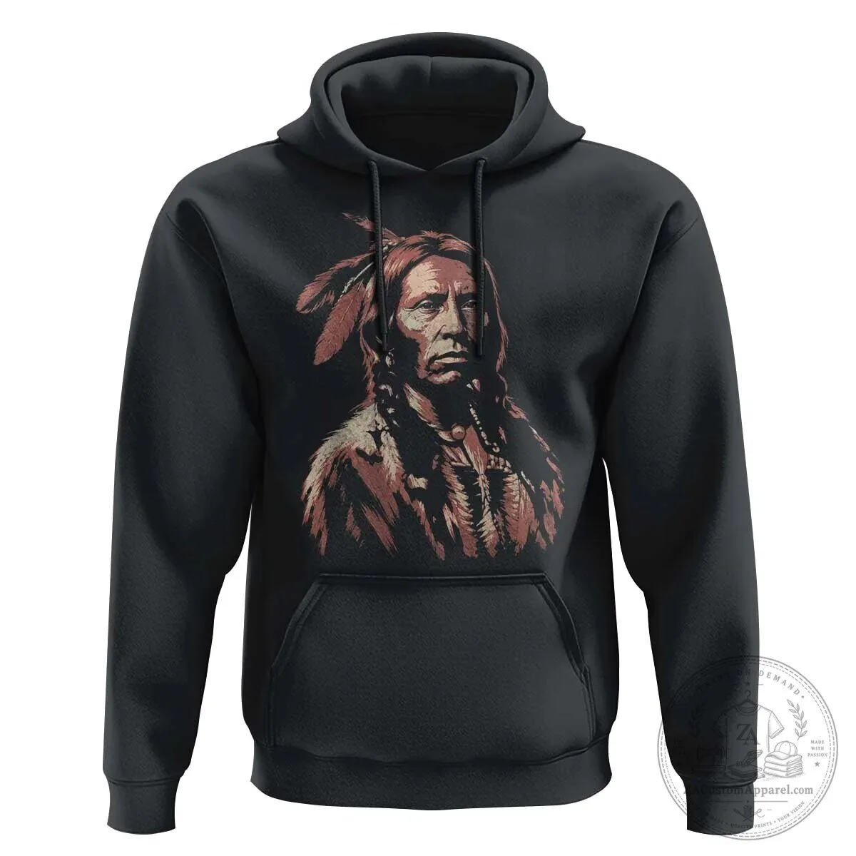 Crazy Horse Lakota Sioux Native American Warrior Portrait Hoodie