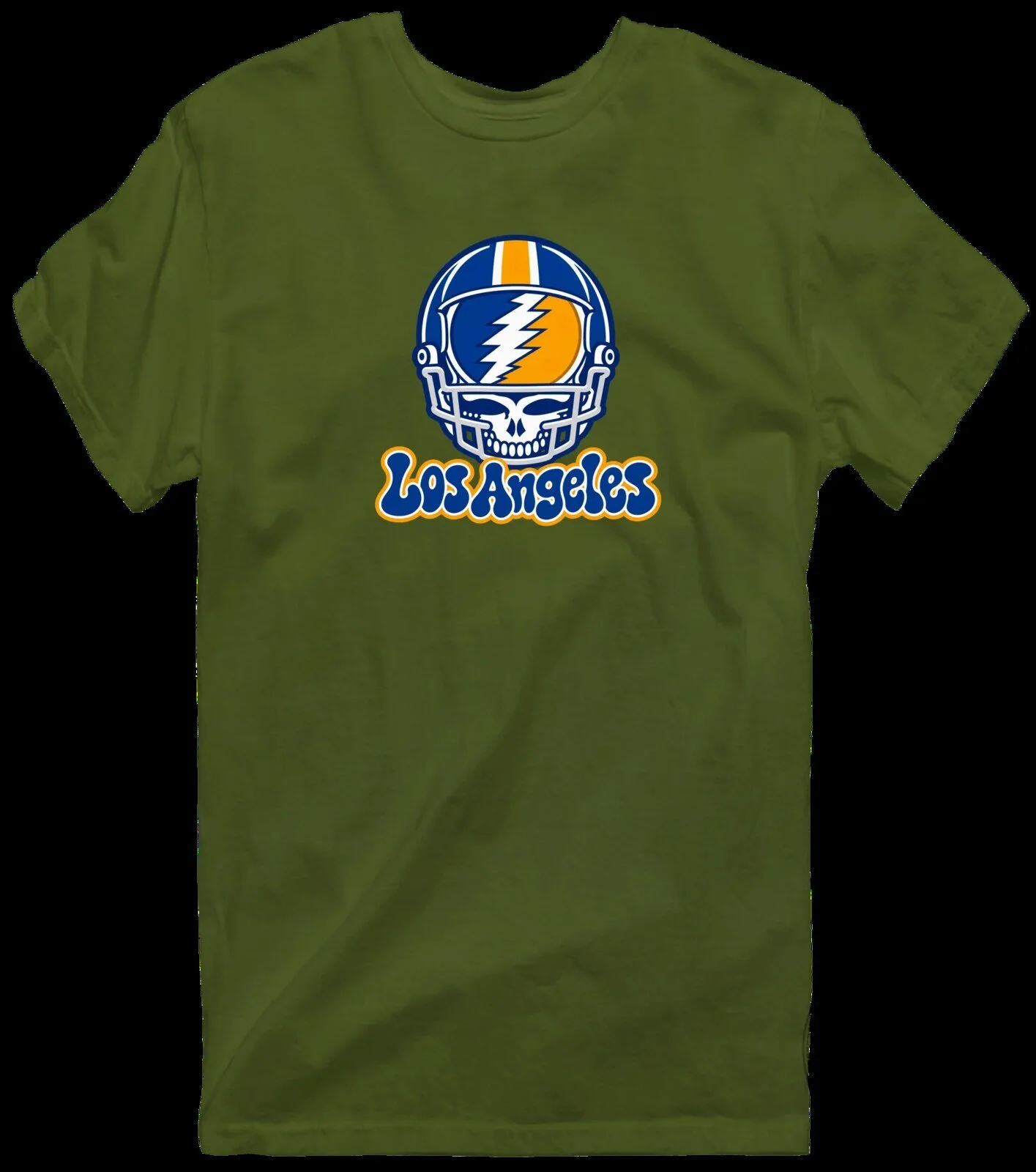 Los Angeles Football Helmet Stealie Grateful Dead Fan T-Shirt 17 Los Angeles Football Helmet Stealie Grateful Dead Fan T-Shirt