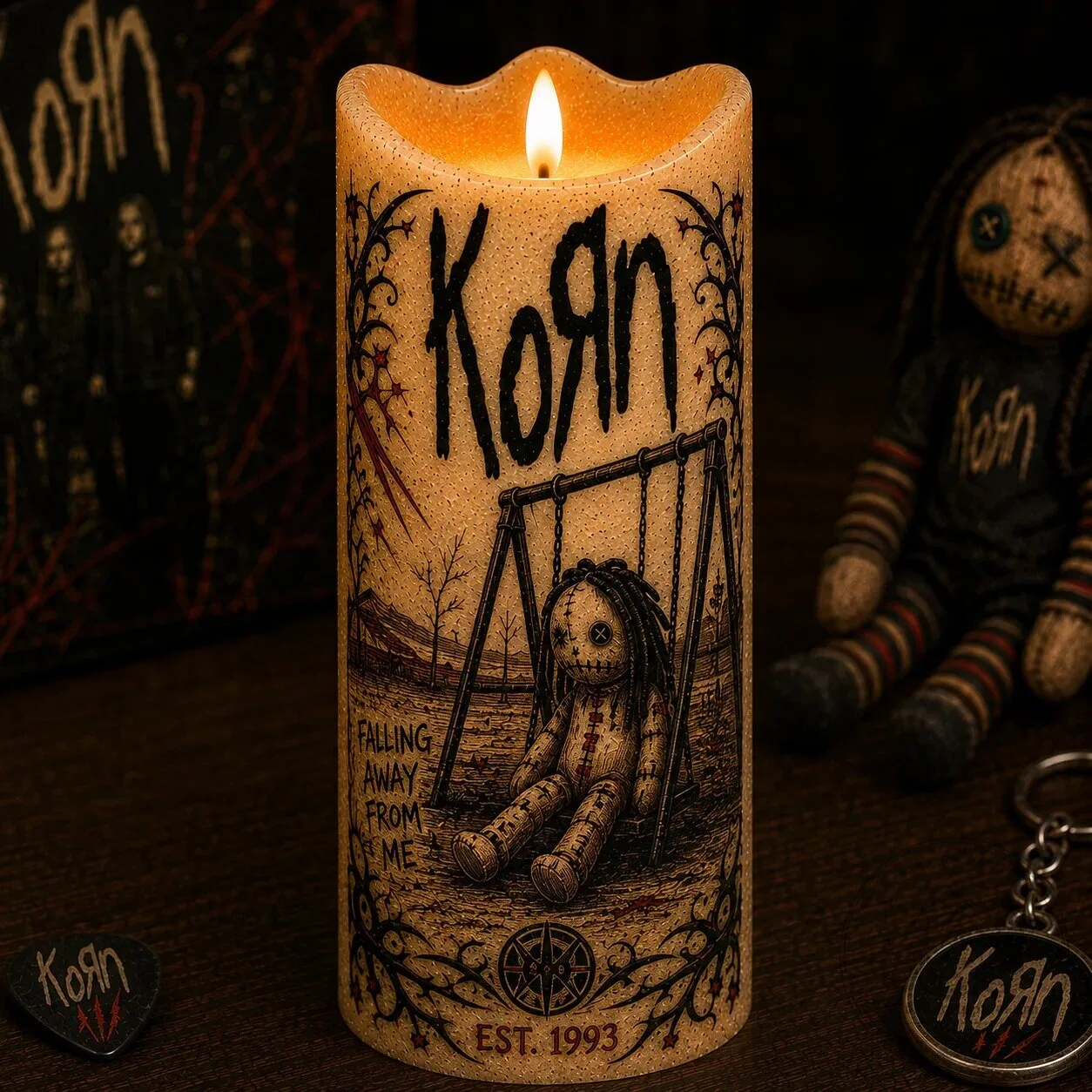 Korn Falling Away From Me Album Art Flameless LED Candle 4 Korn Falling Away From Me Album Art Flameless LED Candle