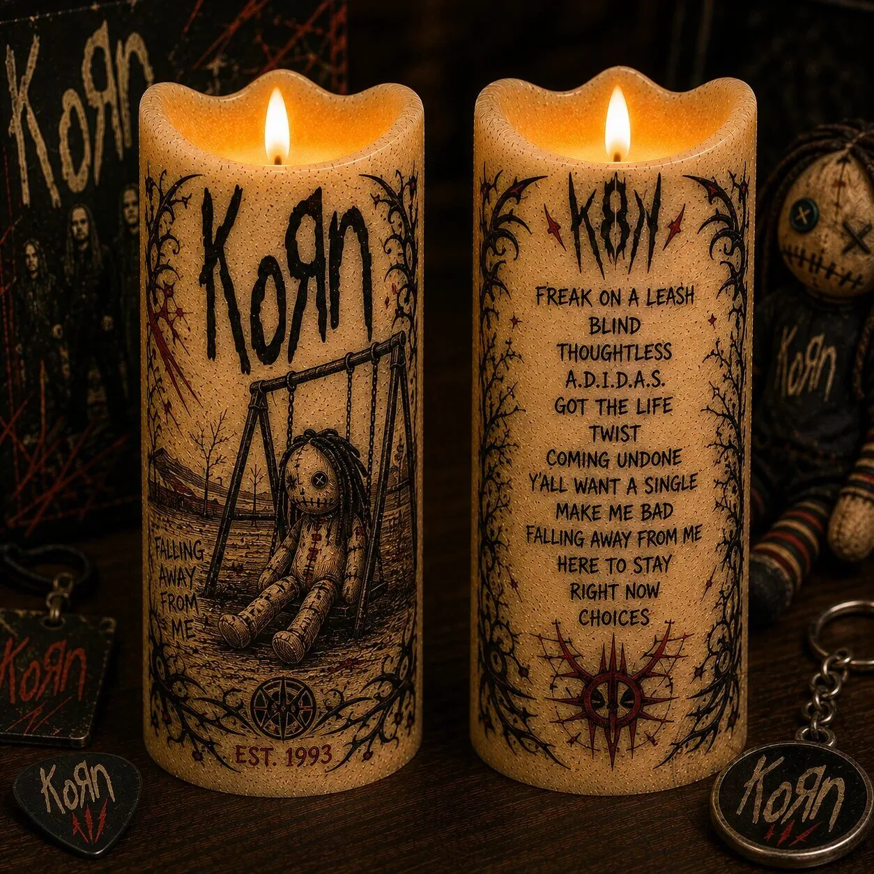 Korn Falling Away From Me Album Art Flameless LED Candle 5 Korn Falling Away From Me Album Art Flameless LED Candle