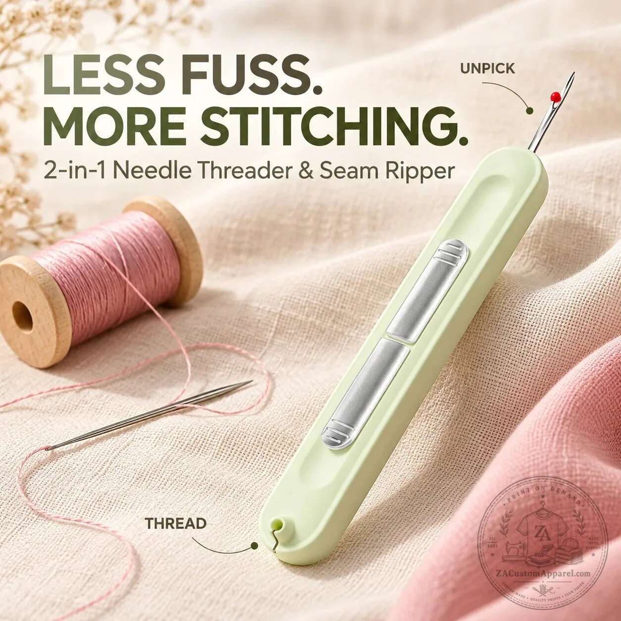 2-in-1 Needle Threader and Seam Ripper for Sewing and Crafting Projects