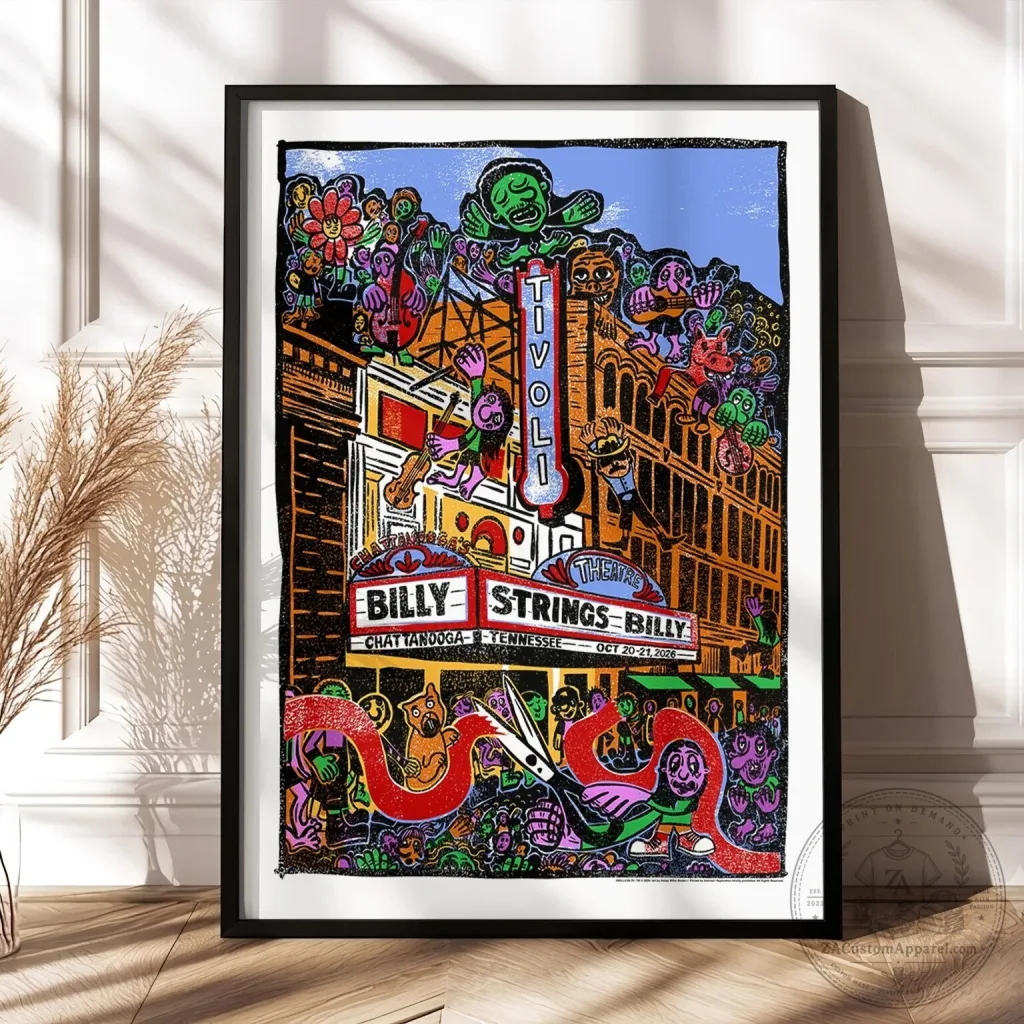 Billy Strings Chattanooga Tennessee Tivoli Theatre Concert Event Poster Billy Strings Chattanooga Tennessee Tivoli Theatre Concert Event Poster