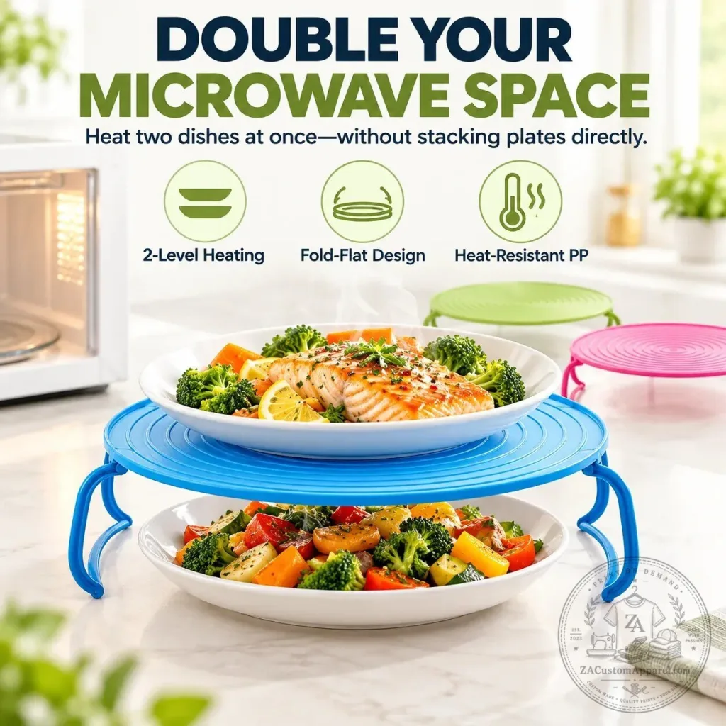 Microwave Plate Stacker and Heat-Resistant Trivet for Double Microwave Space Microwave Plate Stacker and Heat-Resistant Trivet for Double Microwave Space