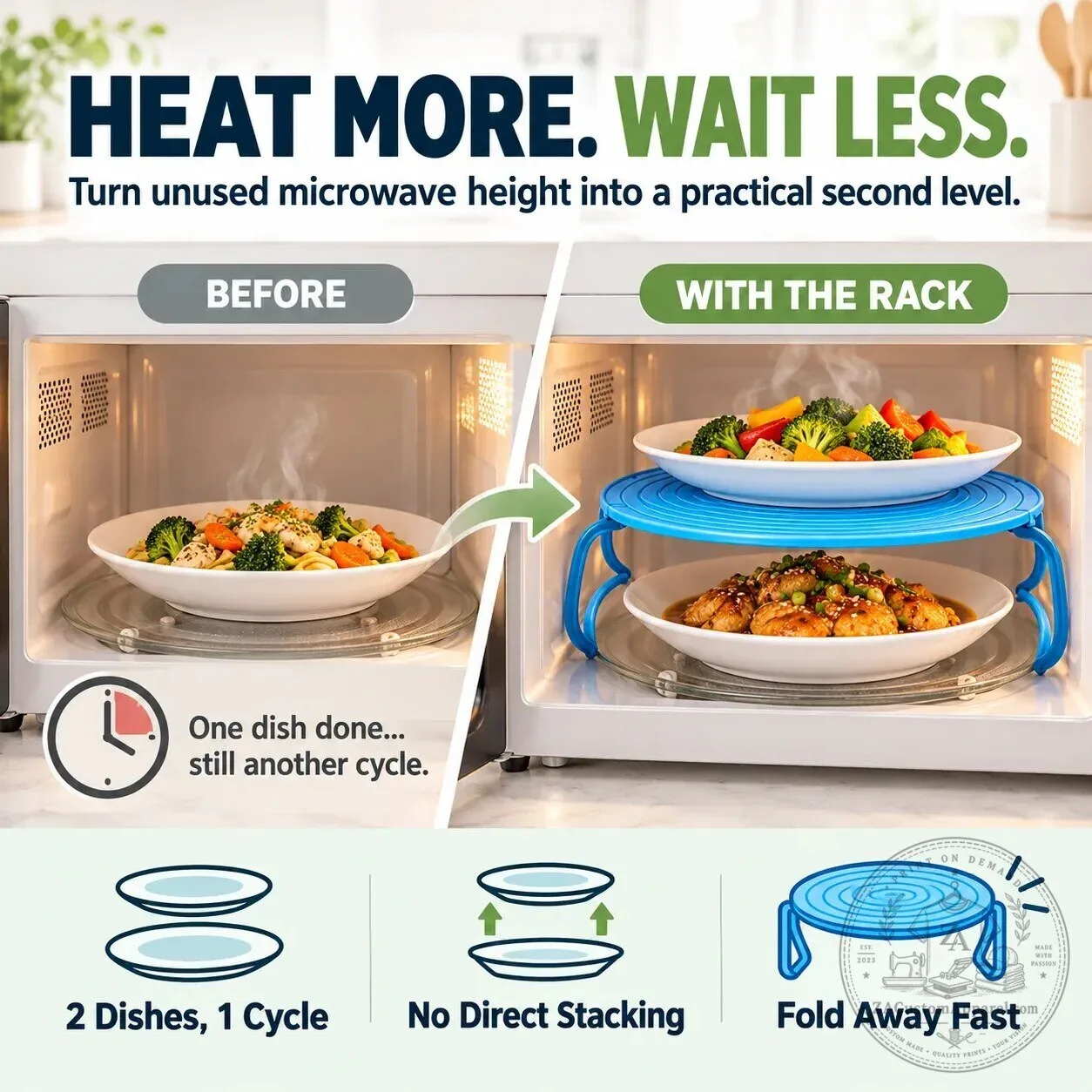 Microwave Plate Stacker and Heat-Resistant Trivet for Double Microwave Space 9 Microwave Plate Stacker and Heat-Resistant Trivet for Double Microwave Space